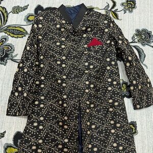 Elegant Black and Gold Women's Coat